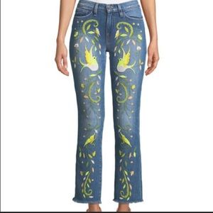 Etienne Marcel Bird Floral Embroidered Jeans 29